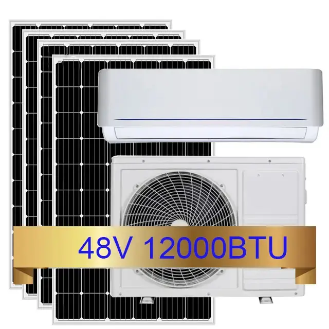 고효율 36000 BTU 380V 솔라 DC 48V 배터리 전원 태양열 에어컨 그리드 하이브리드 ACDC 솔라 에어 컨디셔너
