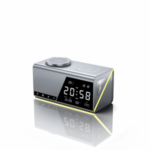 Nuevo Reloj Despertador de Escritorio 2026, Portátil, 3 en 1, Estación de Carga Inalámbrica Magnética, <span class=keywords><strong>Cargador</strong></span> Rápido de 15W con Lámpara LED - Product Image 4
