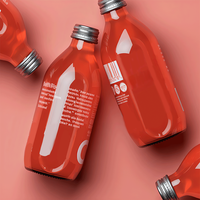 Bouteille de boisson en verre transparent 280 ml 500 ml Jus Café froid infusé à froid Eau Kombucha Réutilisable de qualité alimentaire avec bouchon à vis en aluminium