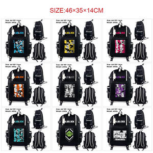 100 Styles unisexe japonais Anime sac à dos sacs d'école bleu serrure espion famille trèfle noir sept <span class=keywords><strong>péchés</strong></span> <span class=keywords><strong>capitaux</strong></span> Haikyuu sac d'étudiant - Product Image 3