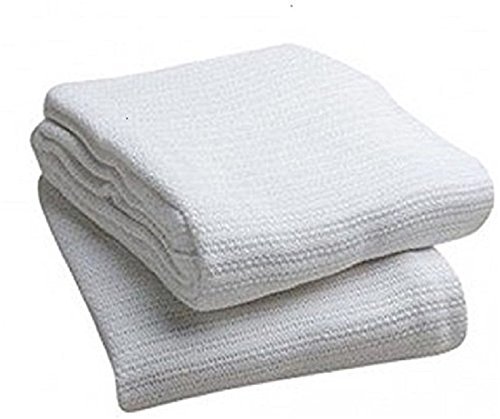 Couette chauffante 100% coton, plaid d'extérieur confortable et chaud, couleur blanche, taille double