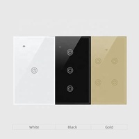 Interruptor WiFi OEM/ODM de Fábrica para la Aplicación Smart Life, Sin Neutro, Compatible con Google Assistant y Alexa, Interruptor Táctil de Pared de Vidrio Templado de 2 Canales, 10A