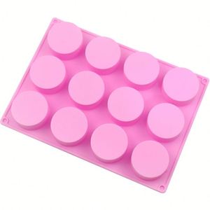 Moule en silicone écologique personnalisé avec logo, 12 cavités cylindriques, pour la fabrication de savon, de gâteaux, de bougies, de résine, sans BPA, OEM/ODM - Product Image 2