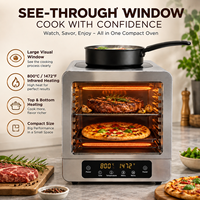Four à pizza électrique compact JingXin avec écran tactile numérique et sonde de température pour maisonnette