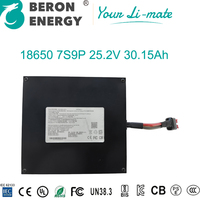 Paket Baterai Lithium Ion 25.2V 30.15Ah untuk Sepeda Listrik Kustom, Paket Sel 18650 dengan BMS Pintar, Daya Tahan Lama untuk E-Bike