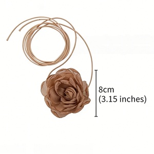 <span class=keywords><strong>Collier</strong></span> ras du cou floral long à nouer, accessoires de cou pour femme, bijoux de mariée pour femme - Product Image 2