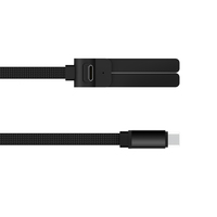 Câble de données rapide 2-en-1 tressé anti-emmêlement 60W PD Type C avec support de téléphone métallique, idéal pour les marchés européens, fabriqué à Shenzhen