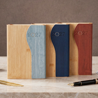Ensemble de carnets de notes personnalisés avec logo 2027, format A5, couverture rigide, planificateur et agenda, fabriqués en cuir de qualité