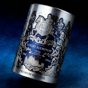 ฉลากฟอยล์อะลูมิเนียมเคลือบเมทัลลิก กันน้ำ กันน้ำมัน ยึดติดแน่น ใช้กับเครื่องจักร  แบบม้วน สำหรับสายการผลิตเครื่องดื่ม - Product Image 1