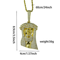 Hip Hop Hommes Jésus Conception Pendentif Chaîne AAA Glacé Tendance Zircon Pendentif Collier En Gros