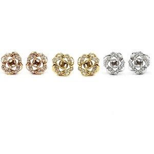 Boucles d'oreilles clous tendance en or rose massif 18 carats et diamants véritables, plaqué or, faites à la main, pour femmes, nouvelle conception, haute qualité, délai de livraison court - Product Image 4