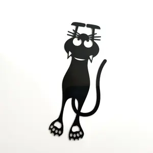 空心黑猫书签书夹卡哇伊塑料动物书籍标记书籍办公用品学生教师礼品用品
