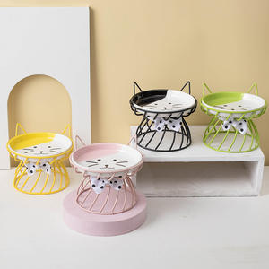 Plato de Cerámica Ecológico para Gatos, con Protección para el Cuello, Diseño Elevado y Plano, para Mascotas, Garfield's - Product Image 2
