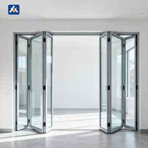 <span class=keywords><strong>Porte</strong></span> pliante affleurante en alliage d'aluminium de conception moderne pour Villa Surface finie Fenêtre extérieure Designs Ouverture pliable en verre - Product Image 1