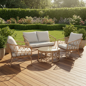 Sofa mebel Taman bagian taman 4 kursi baja luar ruangan Set sesi teras luar ruangan rotan - Product Image 6