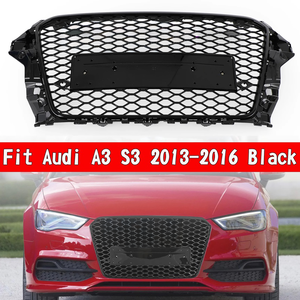 Parrilla de nido de abeja negra brillante para coche <span class=keywords><strong>A3</strong></span> S3, rejilla de malla para parachoques delantero estilo RS3 para <span class=keywords><strong>Audi</strong></span> <span class=keywords><strong>A3</strong></span> 8V S3 2013 2014 2015 2016 - Product Image 5