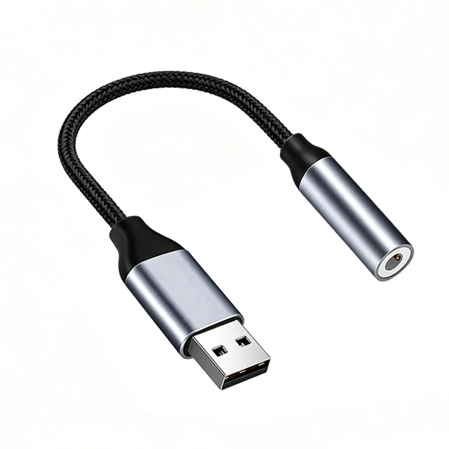 USB to 3.5mm Female Audio Adapter for Laptop DC Output Headset Microphone Universal Travel Adapter External Stereo Sound Card
