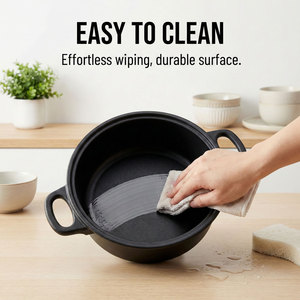 E-TOP Juego de Utensilios de Cocina Antiadherentes de Hierro Fundido de 13 Piezas a Precio Económico al por Mayor, <span class=keywords><strong>Ollas</strong></span> <span class=keywords><strong>y</strong></span> <span class=keywords><strong>Sartenes</strong></span> Portátiles <span class=keywords><strong>y</strong></span> Ligeras con Tapas <span class=keywords><strong>y</strong></span> Utensilios - Product Image 4