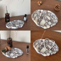 Plateau de service en pierre naturelle de marbre personnalisé avec logo, idéal pour la décoration intérieure, les hôtels et les cuisines – Vente en gros de haute qualité