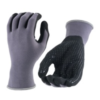 Gants de travail de sécurité en nylon et spandex 15 jauges avec points en nitrile Good Flex Grip, paume enduite de NBR noir, nitrile sablé, pour hommes, pour travaux lourds