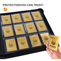 384 bolsillos de cuero RTS PU cuero Trading Toploader Binder Album, 12 bolsillos Premium Top Loader Card Binder