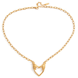 Collar de Acero Inoxidable con Colgante de Corazón de la Amistad, Joyería Temática, Diseño Geométrico, Origen Yiwu - Product Image 5