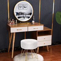 Repose-pieds rond Ottoman en velours Tabouret de toilette avec pieds en métal Repose-pieds rembourré Chaise de maquillage pour chambre à coucher Salon