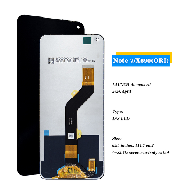 Oem Smartphone Display Touch Screen Phone Screen Repair Lcd for Infinix X690 Note 7