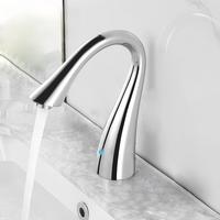 Robinet intelligent pour lavabo, style moderne minimaliste, entièrement automatique, à détection infrarouge, en cuivre, à montage sur plan, eau chaude et froide, Pineapple New-style