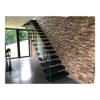 Escalier suspendu préfabriqué en verre, escalier flottant pour la construction de maisons