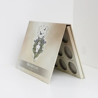 Palette de maquillage personnalisée, étanche, gaufrée, pliable, magnétique, pour fards à paupières, 12 compartiments, format enveloppe