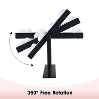 Cermin rias Desktop Mini LED 1X, satu sisi kaca saklar sentuh kecerahan dapat diatur menyala kosmetik rias dipersonalisasi