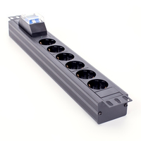 Venta caliente 1.5U 8 vías 19 pulgadas enchufe unidad de distribución de energía estándar de Alemania con indicador de alimentación de gabinete de red
