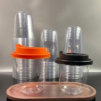 Gobelets en plastique PP PET avec logo personnalisé, fond rond, U 10/12/14/16/18/20oz, gobelet pour boissons froides avec film d'étanchéité pour utilisation en extérieur