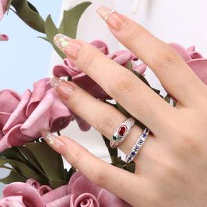 Женские обручальные кольца с натуральным фианитом, 925 стерлингового серебра - Product Image 6