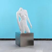 Maniquí de Exhibición para Tienda de Ropa Interior, Blanco Brillante, Femenino, Medio Cuerpo, para Sujetador, Bragas y Traje de Baño