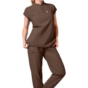 Uniformes Médicos FOXA para Mujer, Top Moderno sin Mangas, Pantalones Jogger con 8 Bolsillos, Tejido Suave, Ropa de Hospital para Enfermeras - Product Image 3