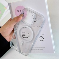 Étui de téléphone portable magnétique transparent anti-jaunissement en acrylique + TPU pour iPhone 16 Pro Max Plus