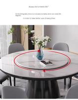 Ensemble table et chaises de salle à manger en bois massif ardoise pour usage domestique, table ronde, table de salle à manger moderne simple multifonctionnelle