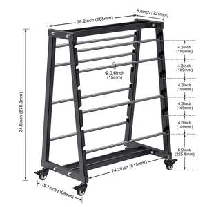 Soporte para Bobinas de Cable de Acero al Carbono de Tres Capas, Resistente, con Ruedas con Bloqueo, Negro, Multifuncional, para Herramientas de Garaje y Exteriores - Product Image 3