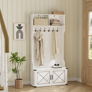 Vasagle lối vào 2 ngăn kéo áo giá 3-in-1 hội trường cây với giày lưu trữ - Product Image 1