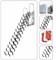 Échelle de grenier moderne rétractable et pliable, montage au plafond, accès télescopique facile à installer, en acier inoxydable