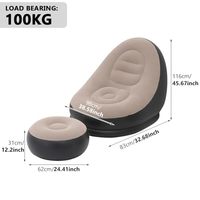 Canapé gonflable Baichuang, fauteuil gonflable moderne, confortable, portable, pliable, inclinable, salon, PVC, 200x70cm