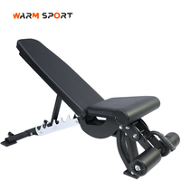 Banc de musculation professionnel réglable WM7008-03 en acier noir, personnalisable avec logo, pour exercices assis et abdos, unisexe
