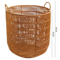 Panier à linge en rotin PP écologique, empilable, facile à transporter, ventilé, aspect rotin, pour hôtel, spa, chambre
