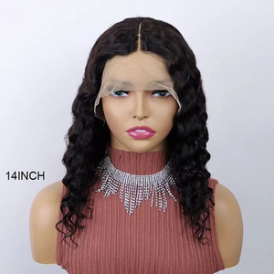 RG156 RG Grade 10A 10 pouces 12 pouces 14 pouces 16 pouces 18 pouces deep wave couleur naturelle perruque cheveux vierges 150% Transparent T Lace Wig fournisseur - Product Image 5