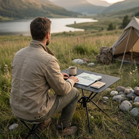 Table pliante d'extérieur, petite, portable, pour le camping, le pique-nique, en aluminium, mobilier tactique de glamping, modèle AF-1051