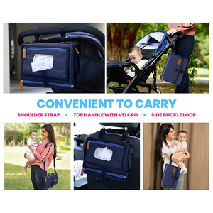 Cambiador de bebé de poliéster compacto portátil con almohada incorporada alfombrilla de pañal impermeable para viajes al aire libre para padres en movimiento - Product Image 6