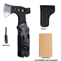 Équipement de survie 16 en 1 amélioré multi-outils avec pince à hache marteau accessoires multi-outils de camping poignée en aluminium cadeaux pour hommes