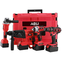 Kit combiné personnalisé 21V en acier inoxydable avec batterie 3.0Ah, perceuse à percussion électrique sans fil 3-en-1, meuleuse d'angle et outil sans balais